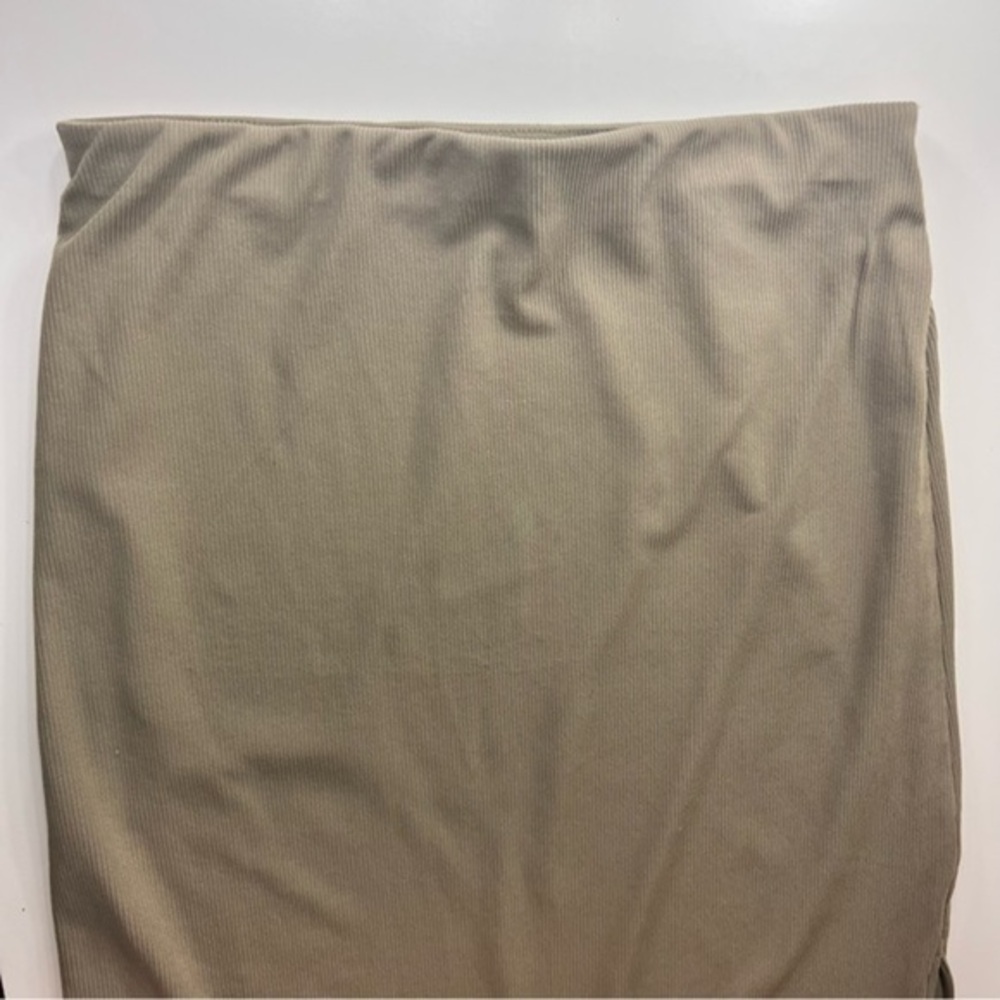 AFRM Asymmetrical Midi Tan Side Slit Skirt - Picture 2 of 8